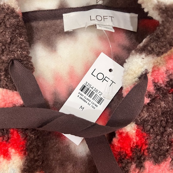 LOFT Sherpa Hoodie Sunburst Size Medium New with Tags - Picture 8 of 11